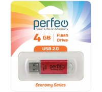 ФЛЭШ-КАРТА PERFEO 4GB E01 КРАСНАЯ ECONOMY SERIES USB 2.0