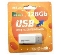 ФЛЭШ-КАРТА MORE CHOICE  128GB MF128 БЕЛАЯ С КОЛПАЧКОМ 2.0