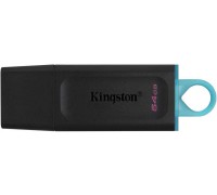 ФЛЭШ-КАРТА KINGSTON  64GB DT EXODIA БРЕЛОК ЧЕРН/БИРЮЗ USB 3.0