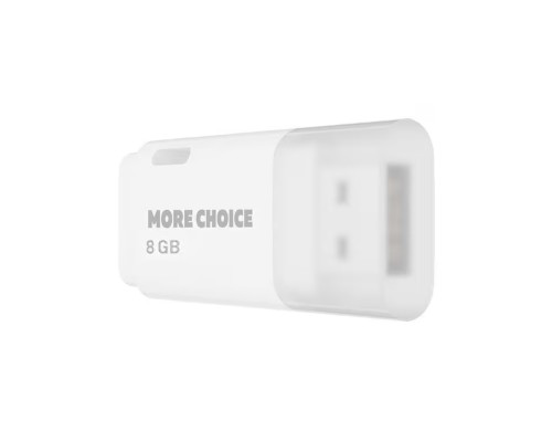 ФЛЭШ-КАРТА MORE CHOICE 8GB MF8 БЕЛАЯ С КОЛПАЧКОМ USB 2.0