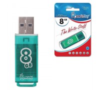 ФЛЭШ-КАРТА SMART BUY 8GB GLOSSY ЗЕЛЕНАЯ ГЛЯНЦЕВАЯ USB 2.0