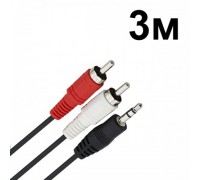PERFEO КАБЕЛЬ Jack 3.5(M) - 2RCA(M) 3.0 м #J2004 (25) №267