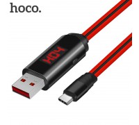 HOCO КАБЕЛЬ USB-TYPE-C U29 КРАСНЫЙ 1.0м LED DISPLAYED