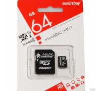 SMART BUY  64GB MICRO SDXC CLASS 10 UHS-I +SD адаптер